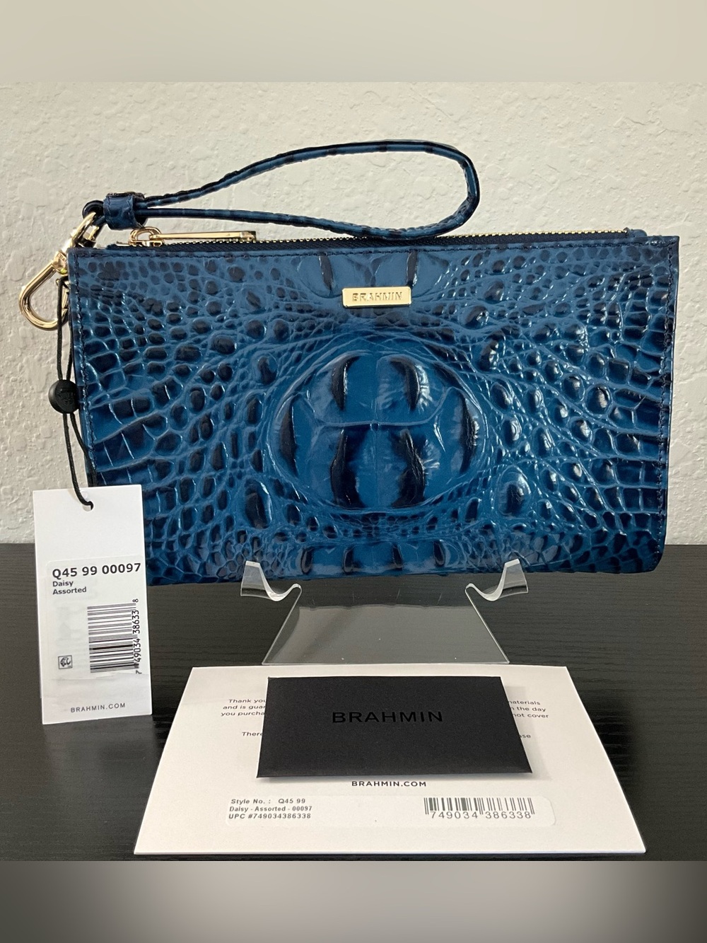 Brahmin Daisy ASSORTED MELBOURNE Leather Wristlet W/2 Eyes RARE